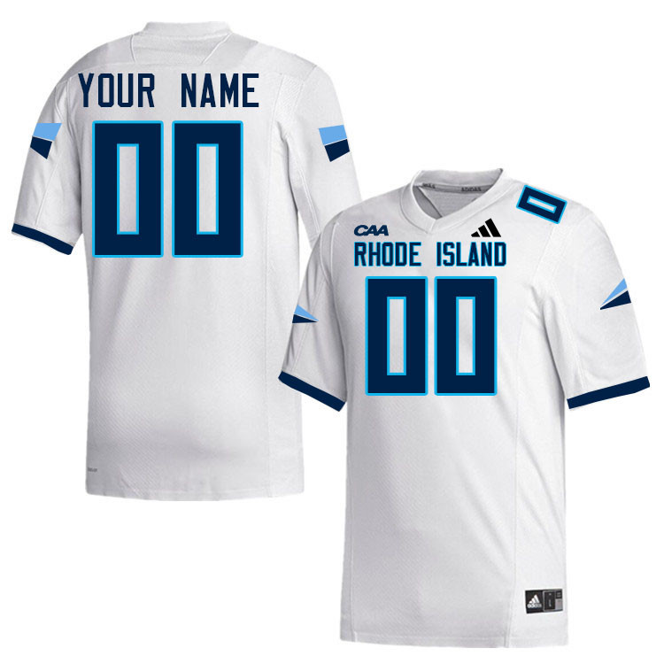 Custom Rhode Island Rams Name And Number Football Jerseys-White Custom Rhode Island Rams Name And Number Football Jerseys-White